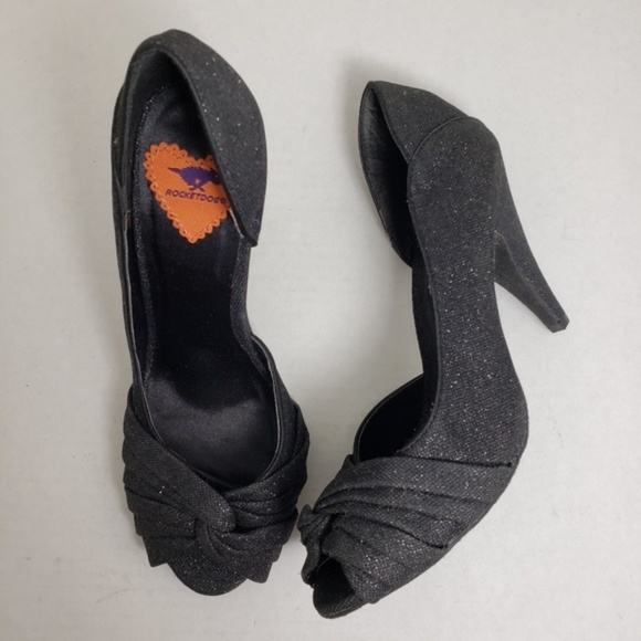 Rocket Dog Peep Toe Sparkle Slip On Formal Pumps 8 - Picture 1 of 8